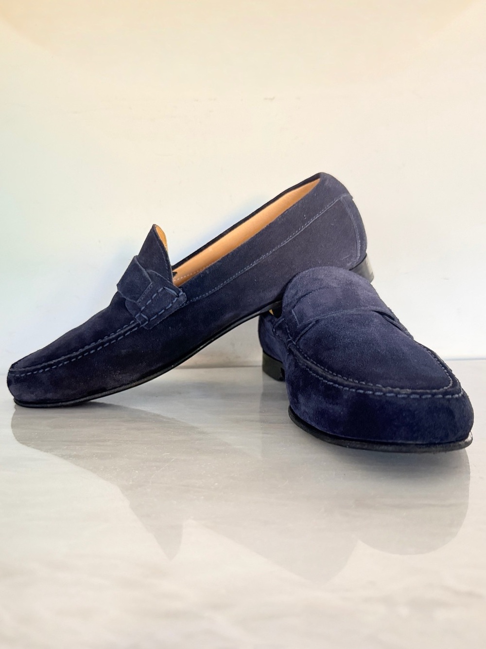 Canali 1934 Navy Suede Penny Loafer Men's 9 US / 42 EU Made in Italy
